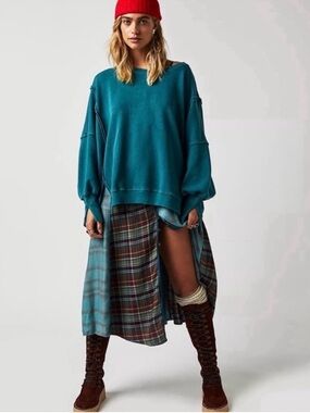 Free people Camden sweatshirt ( deep teal)